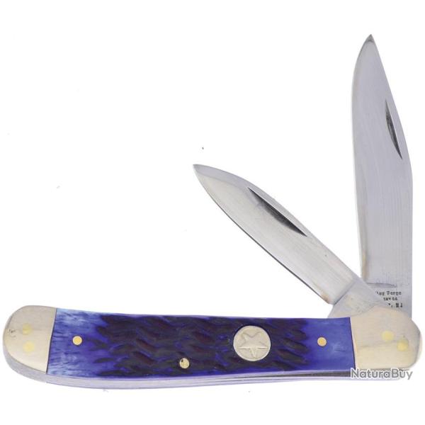 Couteau Pliant Frost Cutlery Copperhead Lame Inox Manche Os Bleu FVF027BLPB
