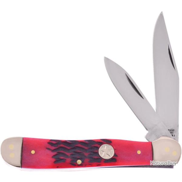 Couteau Pliant Frost Cutlery Copperhead Lame Inox Manche Os Rouge FVF027DRPB