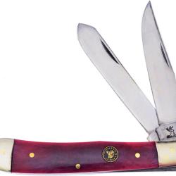 Couteau Pliant Frost Cutlery Trapper Lame Inox Manche Os Rouge FWT312BRSB
