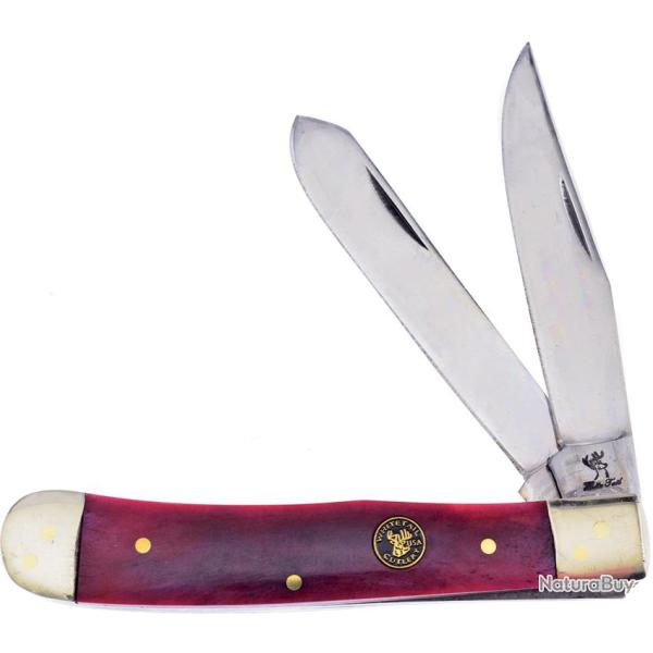 Couteau Pliant Frost Cutlery Trapper Lame Inox Manche Os Rouge FWT312BRSB