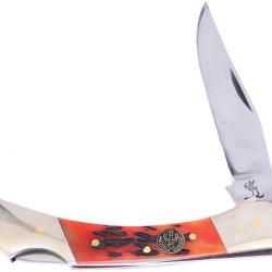 Couteau Pliant Frost Cutlery Whitetail Lame Inox Clip Point Manche Os Camo Orange Lockback FWT547OCB