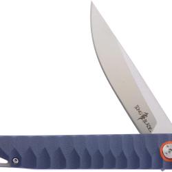 Couteau Frostwood Design Sling Blade Lame Acier D2 Drop Point Manche G10 Bleu Linerlock FFSBL53GY