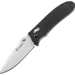 Couteau Ganzo Knives G-Lock Lame Acier 440C Satin&eacute;e Drop Point Manche G10 Noir GAG704BK