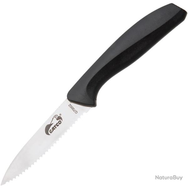 Couteau d'Office Gatco Classic Lame Acier 420 Satin�e Dentel�e Manche Zytel Noir GTC70002
