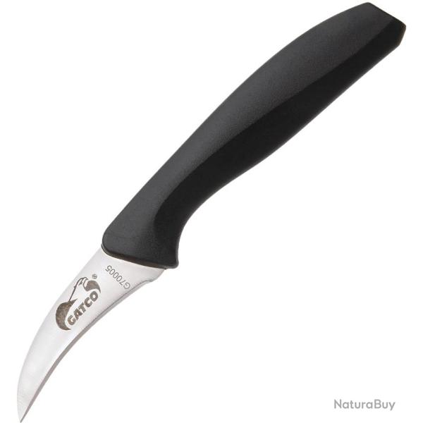 Couteau d'Office Gatco Curved Lame Acier 420 Manche Zytel Noir GTC70005