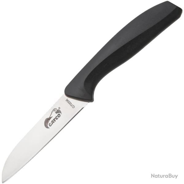 Couteau d'Office Gatco Grand Lame Acier 420 Manche Zytel Noir GTC70006