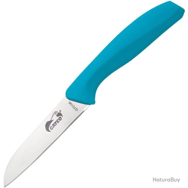 Couteau d'Office Gatco Grand Lame Acier 420 Manche Zytel Bleu Canard GTC70106