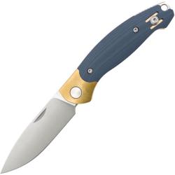 Couteau Pliant Giant Mouse Farley Lame Acier Elmax Drop Point Manche G10 Bleu Slip Joint GM13716
