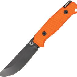 Couteau Fixe Glow Rhino Bohr Lame Acier DC-53 Manche G10 Orange &Eacute;tui Kydex GLR112