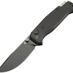 Couteau Pliant Glow Rhino McGuire Lame Acier CPM-S35VN Drop Point Manche G10 Noir Button Lock GLR114
