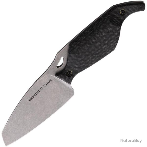 Couteau Fixe Grissom Knife & Tool Riverstone Lame Acier CPM-S35VN Manche Micarta Noir GKT002MBK