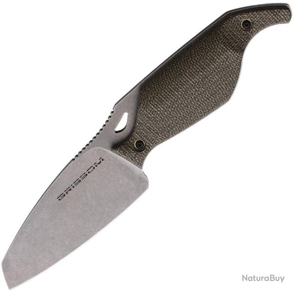 Couteau Fixe Grissom Knife & Tool Riverstone Lame Acier CPM-S35VN Manche Micarta Vert OD GKT002MOD