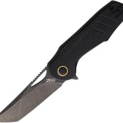 Couteau Grissom Knife and Tool Baby Zeus Lame Acier 14C28N Manche Micarta Noir Linerlock GKTBZBMDS