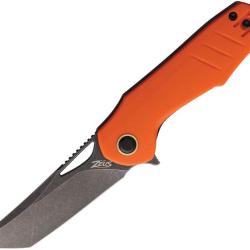 Couteau Grissom Knife and Tool Baby Zeus Lame Acier 14C28N Manche G10 Orange Linerlock GKTBZOGDS