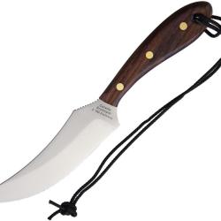Couteau Fixe Grohmann Large Skinner Lame Inox Manche Palissandre &Eacute;tui Cuir GR100S