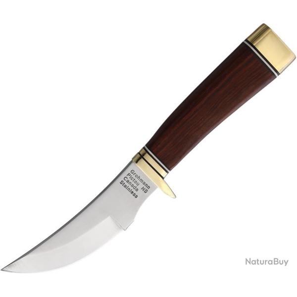 Couteau Fixe Grohmann Deep Woods Hunter Lame Inox Manche Palissandre �tui Cuir GR105S