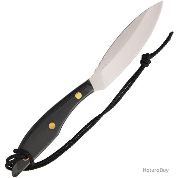 Couteau Fixe Grohmann Original Design Lame Acier Manche Micarta Noir �tui Cuir GRM1S