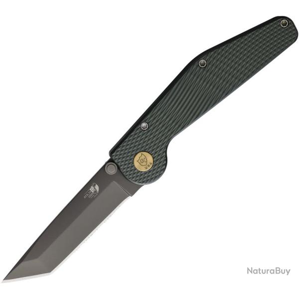 Couteau Pliant GT KNIVES Lame Acier ATS-34 TiNi Tanto Manche Aluminium Vert Button Lock GT309