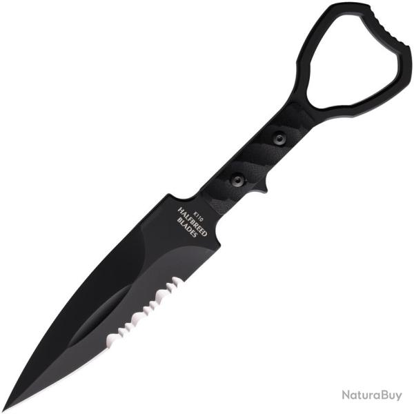 Couteau Fixe Halfbreed Blades Compact Clearance Gen 2 Lame Acier K110 Manche G10 Noir HBBCCK01G2