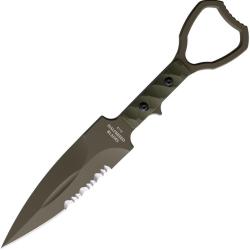 Couteau Halfbreed Blades Compact Clearance Gen 2 Lame Acier K110 Manche G10 Vert Olive HBBCCK01G2OD
