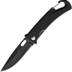 Couteau Pliant Hallmark Backpacker Lame Inox Manche Aluminium Noir Linerlock HM0016