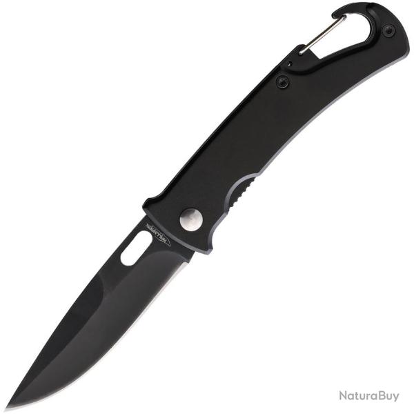 Couteau Pliant Hallmark Backpacker Lame Inox Manche Aluminium Noir Linerlock HM0016