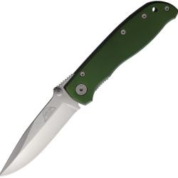 Couteau Pliant Hard Hat Lame Inox Satin&eacute;e Manche Aluminium Vert Lockback HH842GN