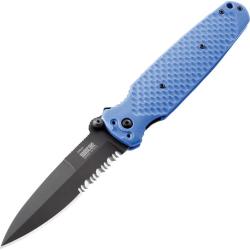 Couteau Pliant Hardcore Hardware Australia Lame Acier CPM-S35VN Manche G10 Bleu HBBCOVERT01BKBL