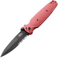 Couteau Pliant Hardcore Hardware Australia Lame Acier CPM-S35VN Manche G10 Rouge HBBCOVERT01BKRD