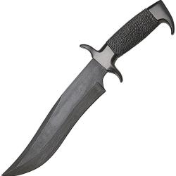 Couteau Fixe Hibben Highlander Bowie Lame Acier Damas &Eacute;tui Cuir GH627D