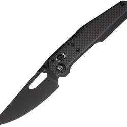 Couteau HIGHTRON Sharplyn Lame Acier 14C28N Manche G10 et Fibre de Carbone Noir Axis Lock HTK01BLK