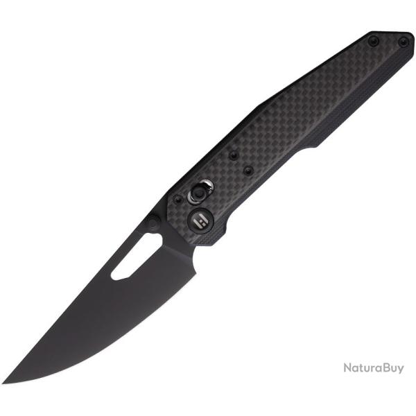 Couteau HIGHTRON Sharplyn Lame Acier 14C28N Manche G10 et Fibre de Carbone Noir Axis Lock HTK01BLK