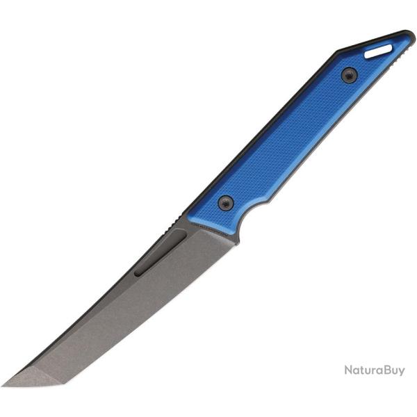 Couteau Fixe Hoback Knives Goliath Lame Acier CPM-20CV Tanto Manche G10 Bleu �tui Kydex HOB020SB