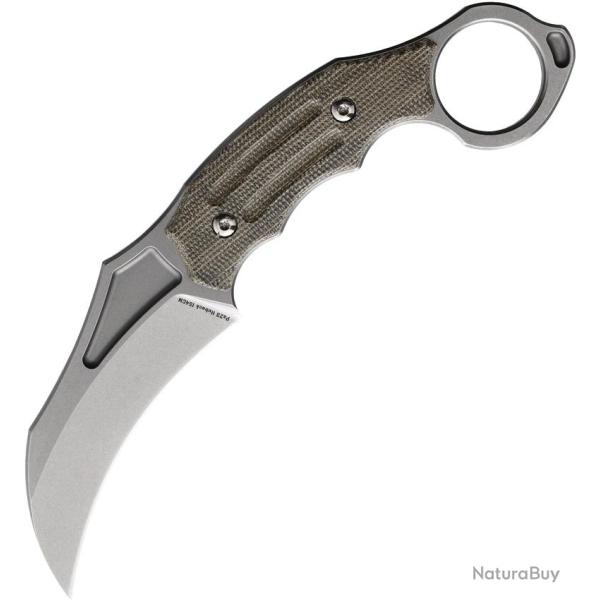 Couteau Hoback Knives Tusk Karamit Lame Acier 154CM Karambit Manche Micarta Vert �tui Kydex HOB043