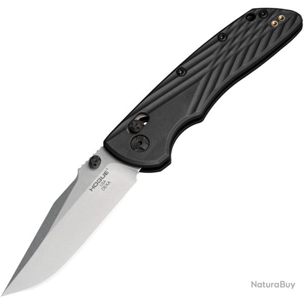 Couteau Pliant Hogue Deka ABLE Lame Acier CPM-MagnaCut Clip Point Manche Polym�re Noir HO24379
