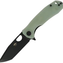Couteau Pliant Honey Badger Knives Medium Jde Lame Acier 14C28N Tanto Manche G10 Linerlock HB1277