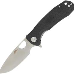 Couteau Honey Badger Knives Medium Lame Acier 14C28N Drop Point Manche GFN Noir Linerlock HB1511