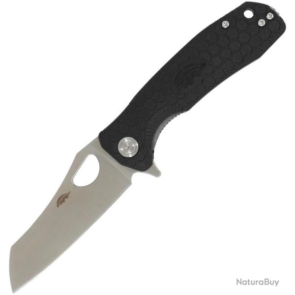 Couteau Pliant Honey Badger Knives Medium Wharncleaver Lame Acier 14C28N Manche GFN Noir HB1541