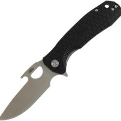 Couteau Pliant Honey Badger Knives Large Opener Lame Acier 14C28N Manche GFN Noir Linerlock HB1681