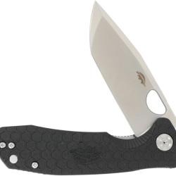 Couteau Pliant Honey Badger Knives Medium Lame Acier 14C28N Tanto Manche GRN Noir Linerlock HB1731
