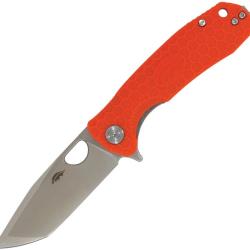 Couteau Pliant Honey Badger Knives Medium Lame Acier 14C28N Tanto Manche GRN Orange Linerlock HB1736