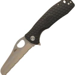 Couteau Pliant Honey Badger Knives Large Rescue Lame Acier 8Cr13MoV Manche GFN Noir Linerlock HB1741