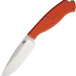 Couteau Fixe Honey Badger Knives Camp Lame Acier 8Cr13MoV Manche FRN Orange &Eacute;tui Nylon HB5303