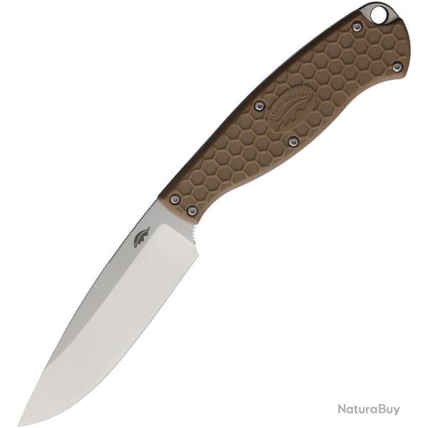 Couteau Fixe Honey Badger Knives Outfitter Lame Acier 8Cr13MoV Manche GFN Sable �tui Kydex HB5305