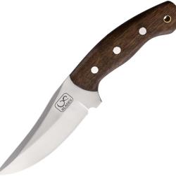 Couteau Fixe Infinite Blades Lame Inox Manche Bois Marron &Eacute;tui Cuir IBA32