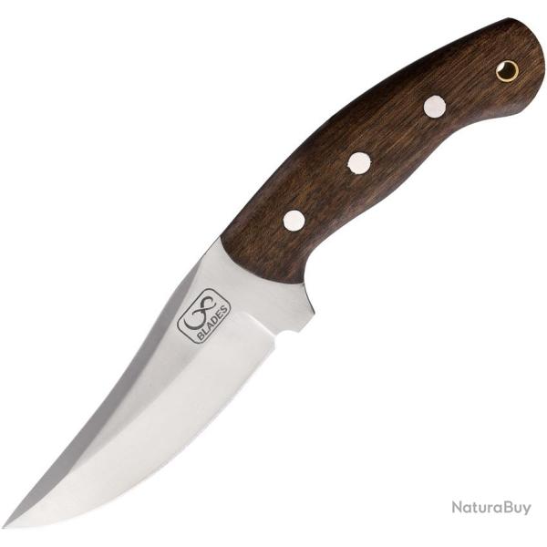 Couteau Fixe Infinite Blades Lame Inox Manche Bois Marron �tui Cuir IBA32