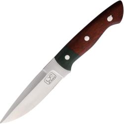 Couteau Fixe Infinite Blades Lame Inox Manche Bois et Synth&eacute;tique Marron et Vert &Eacute;tui Cuir IBA36