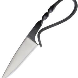 Couteau Fixe Iron Mountain Metal Craft Blacksmith Lame Acier &Eacute;tui Cuir CST7