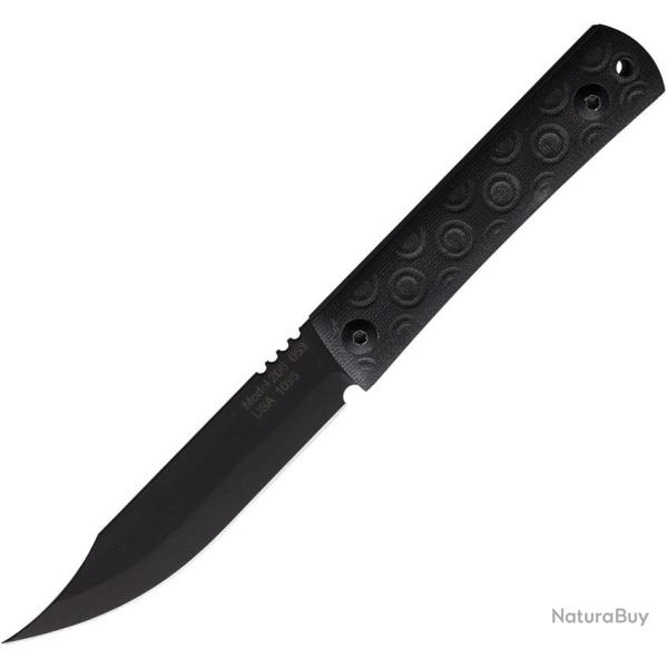 Couteau Jason Perry Blade Works Bushcraft Lame Acier 1095HC Manche G10 Noir �tui Kydex JPB206BLK