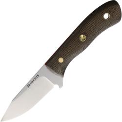 Couteau Fixe Join or Die Knives Fieldmate Lame Acier Nitro-V Manche Micarta Vert &Eacute;tui Cuir JODFMSSOG